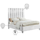 Meridian Enzo White Velvet Queen Bed IMAGE 7
