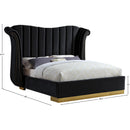 Meridian Flora Black Velvet King Bed (3 Boxes) IMAGE 4