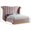 Meridian Flora Pink Velvet King Bed (3 Boxes) IMAGE 4