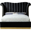 Meridian Flora Black Velvet Queen Bed (3 Boxes) IMAGE 3