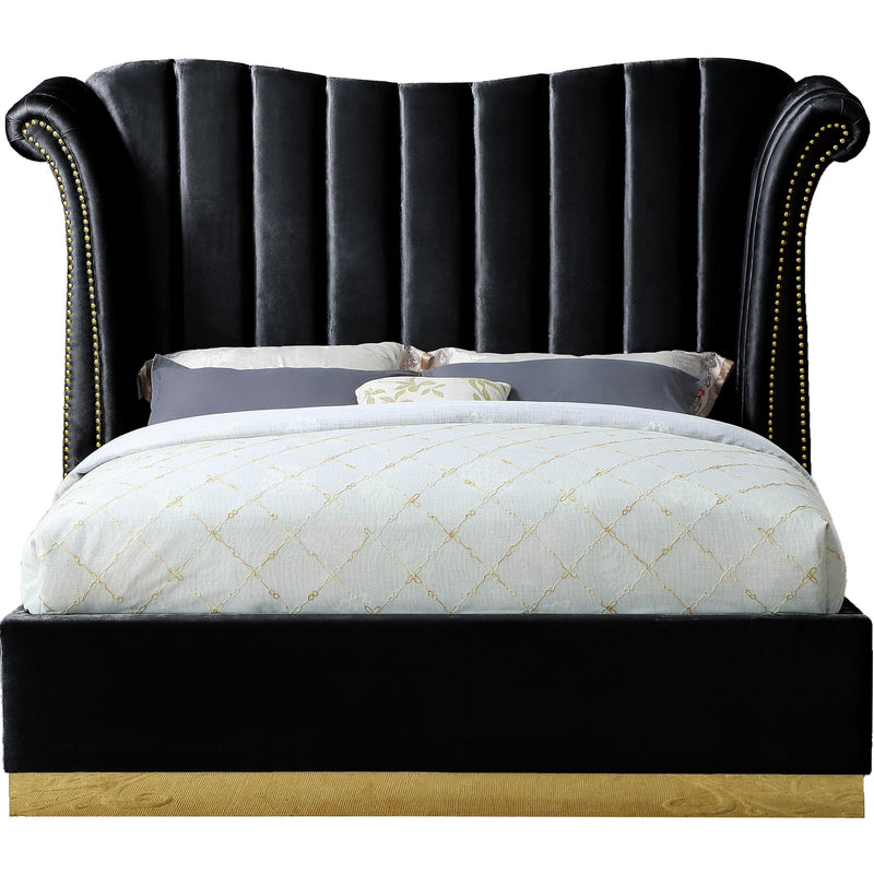 Meridian Flora Black Velvet Queen Bed (3 Boxes) IMAGE 3