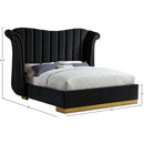 Meridian Flora Black Velvet Queen Bed (3 Boxes) IMAGE 4