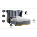 Meridian Flora Grey Velvet Queen Bed (3 Boxes) IMAGE 5