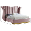 Meridian Flora Pink Velvet Queen Bed (3 Boxes) IMAGE 4