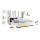 Meridian Flora White Velvet Queen Bed (3 Boxes) IMAGE 5