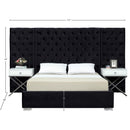 Meridian Grande Black Velvet Queen Bed (3 Boxes) IMAGE 3
