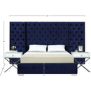 Meridian Grande Navy Velvet King Bed (3 Boxes) IMAGE 3