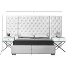 Meridian Grande White Velvet King Bed (3 Boxes) IMAGE 3