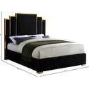 Meridian Hugo Black Velvet King Bed IMAGE 4
