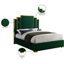 Meridian Hugo Green Velvet King Bed IMAGE 5