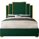 Meridian Hugo Green Velvet Queen Bed IMAGE 3