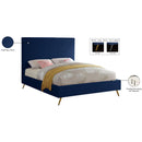 Meridian Jasmine Navy Velvet Full Bed IMAGE 10