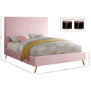 Meridian Jasmine Pink Velvet Full Bed IMAGE 9