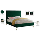 Meridian Jasmine Green Velvet King Bed IMAGE 10