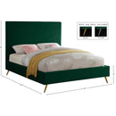 Meridian Jasmine Green Velvet King Bed IMAGE 9