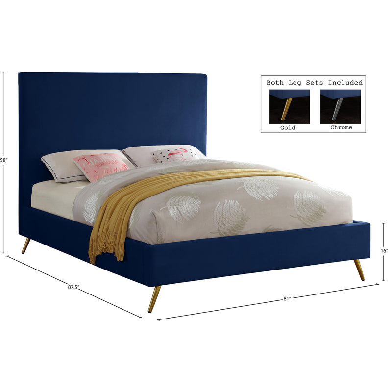 Meridian Jasmine Navy Velvet King Bed IMAGE 9