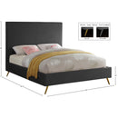 Meridian Jasmine Grey Velvet Queen Bed IMAGE 9