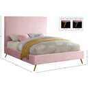Meridian Jasmine Pink Velvet Queen Bed IMAGE 9