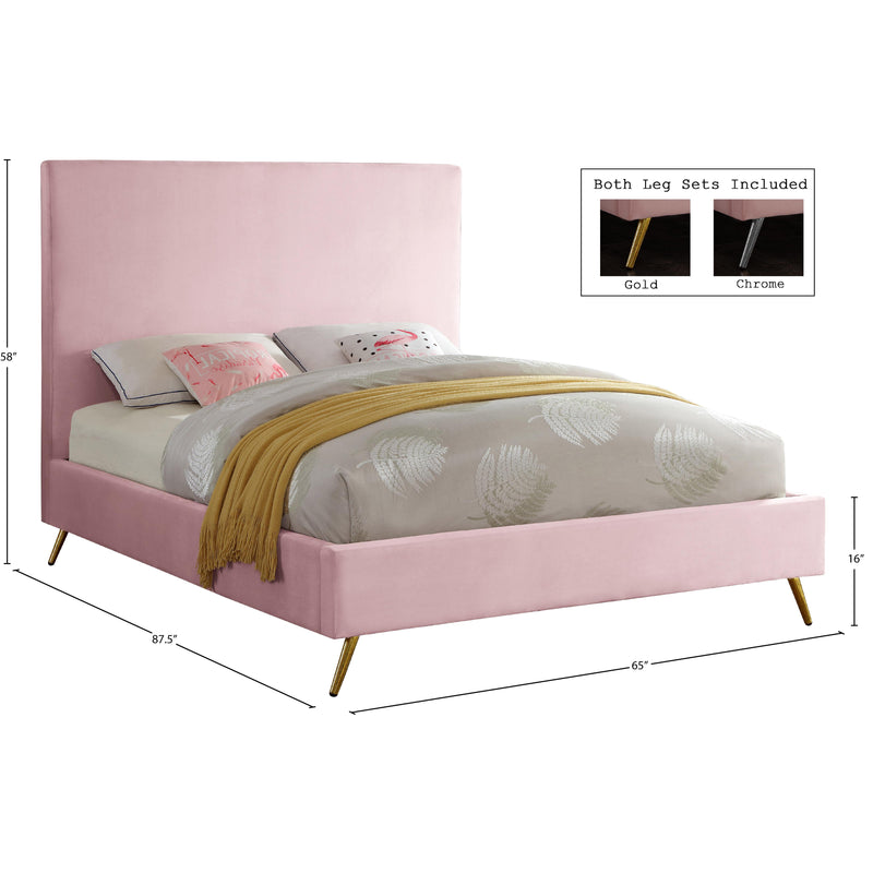 Meridian Jasmine Pink Velvet Queen Bed IMAGE 9