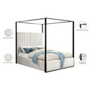 Meridian Jax Cream Velvet King Bed IMAGE 6