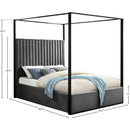 Meridian Jax Grey Velvet Queen Bed IMAGE 5