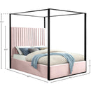 Meridian Jax Pink Velvet Queen Bed IMAGE 5