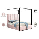 Meridian Jax Pink Velvet Queen Bed IMAGE 6