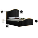 Meridian Jolie Black Velvet King Bed (3 Boxes) IMAGE 5