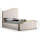Meridian Jolie Cream Velvet King Bed (3 Boxes) IMAGE 4