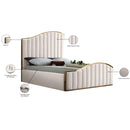 Meridian Jolie Cream Velvet King Bed (3 Boxes) IMAGE 5