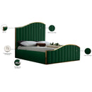 Meridian Jolie Green Velvet King Bed (3 Boxes) IMAGE 5