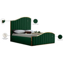 Meridian Jolie Green Velvet Queen Bed (3 Boxes) IMAGE 5