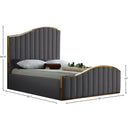 Meridian Jolie Grey Velvet Queen Bed (3 Boxes) IMAGE 4