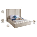 Meridian Kiki Cream Velvet King Bed (3 Boxes) IMAGE 10