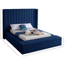Meridian Kiki Navy Velvet King Bed (3 Boxes) IMAGE 9