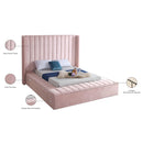 Meridian Kiki Pink Velvet King Bed (3 Boxes) IMAGE 10