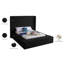 Meridian Kiki Black Velvet Queen Bed (3 Boxes) IMAGE 10