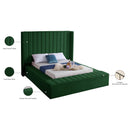 Meridian Kiki Green Velvet Queen Bed (3 Boxes) IMAGE 10