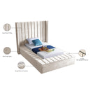 Meridian Kiki Cream Velvet Twin Bed (3 Boxes) IMAGE 10