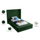 Meridian Kiki Green Velvet Twin Bed (3 Boxes) IMAGE 10