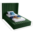 Meridian Kiki Green Velvet Twin Bed (3 Boxes) IMAGE 9
