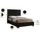 Meridian Lana Black Velvet Full Bed IMAGE 4