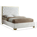 Meridian Lana White Velvet Full Bed IMAGE 3