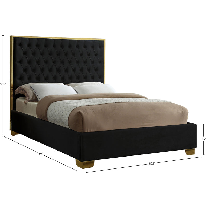Meridian Lana Black Velvet King Bed IMAGE 3