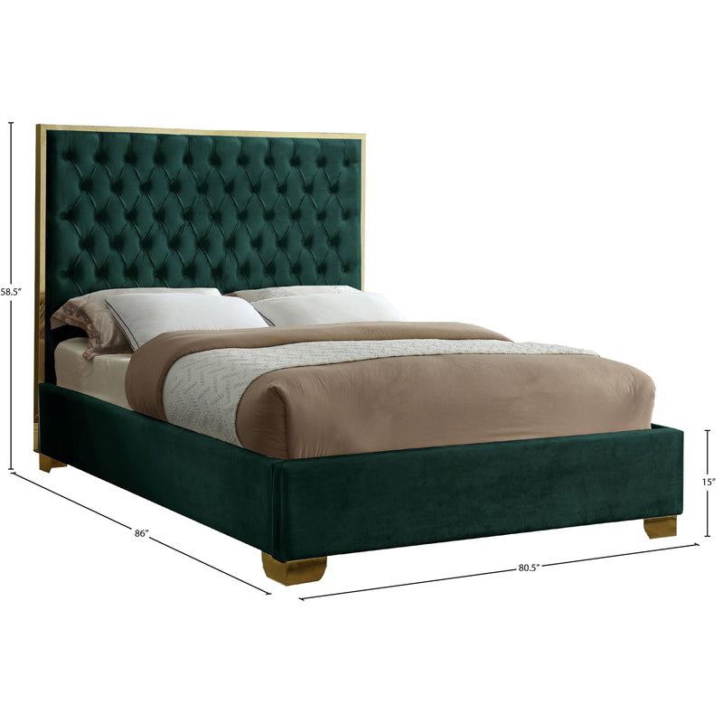 Meridian Lana Green Velvet King Bed IMAGE 3