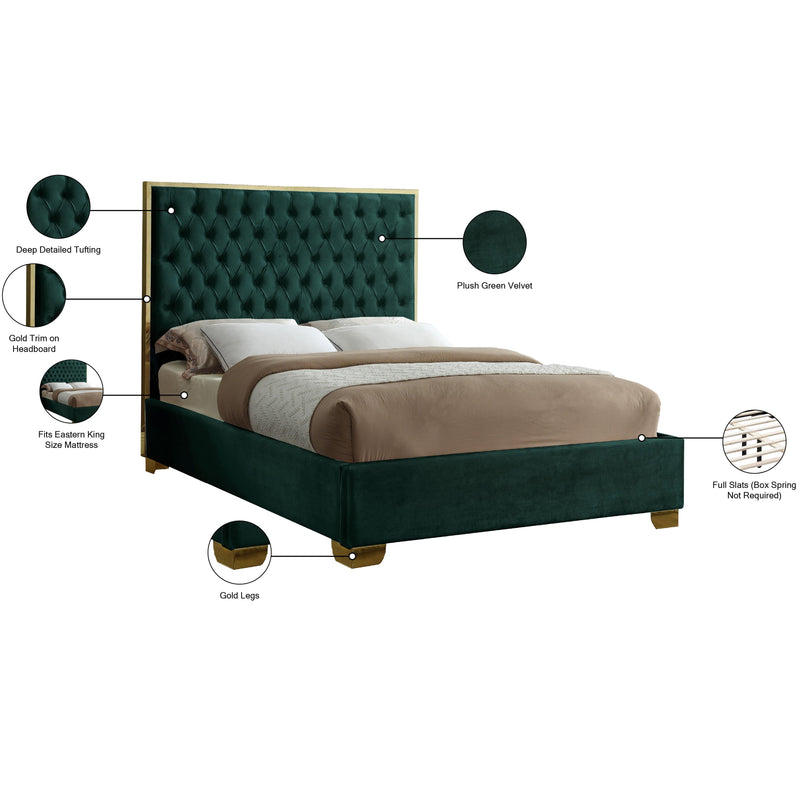 Meridian Lana Green Velvet King Bed IMAGE 4