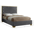 Meridian Lana Grey Velvet King Bed IMAGE 3