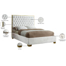 Meridian Lana White Velvet King Bed IMAGE 4