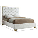 Meridian Lana White Velvet Queen Bed IMAGE 3
