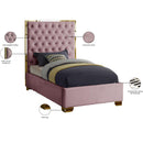 Meridian Lana Pink Velvet Twin Bed IMAGE 4